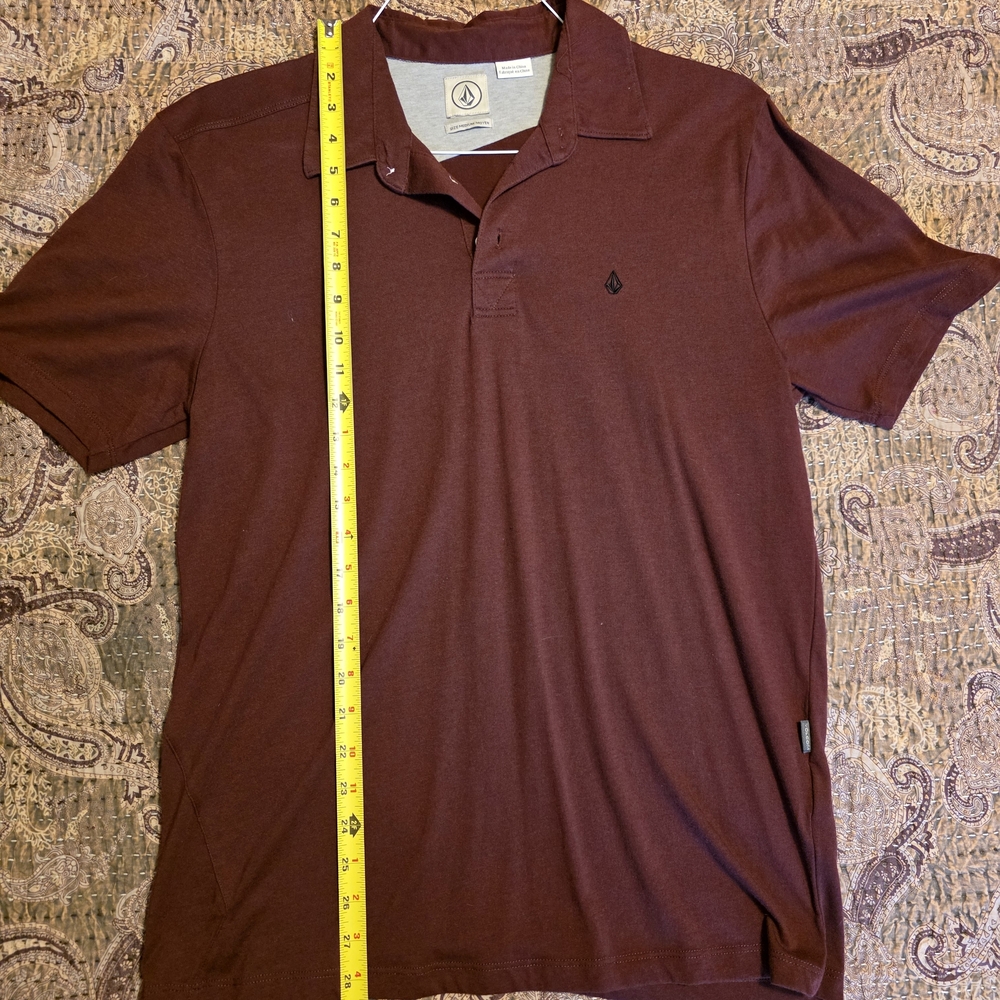 Volcom Men's Maroon Polo Shirt